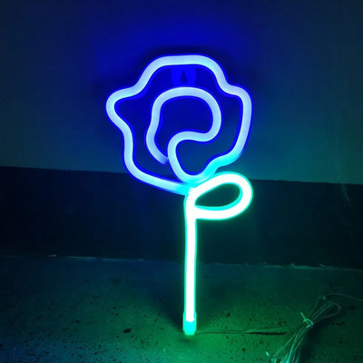 Lumină de neon cu trandafir LED, decorație strălucitoare de festival, atmosferă de birou, lampă cu neon, bar KTV, decor pentru petreceri, cadou pentru copii pentru adulți