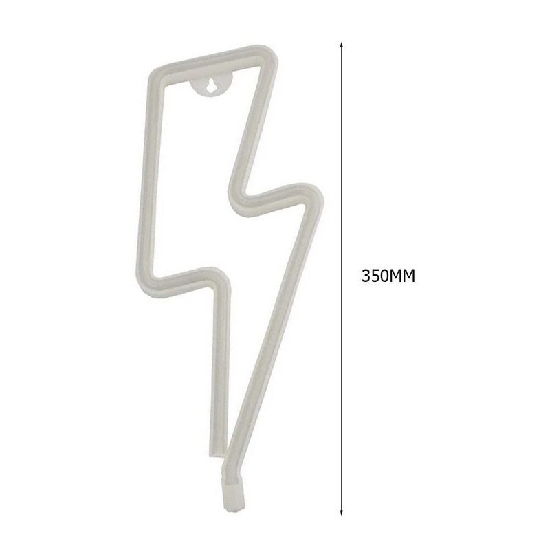 LED neoninės žaibo formos ženklelių blykstė Neoninės šviesos sieninis šviestuvas dekoratyvinis USB pakabinamas šviestuvas namų kambario vestuvių vakarėliui