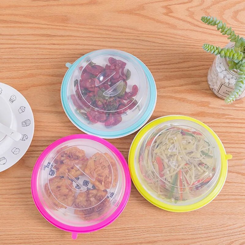 Skaidrus silikoninis maisto saugojimo dangtelis dubuo sukraunamas šaldytuvas šviežiai išlaikomas lėkštės dangtis virtuvės mikrobangų krosnelės laikymo dangtis