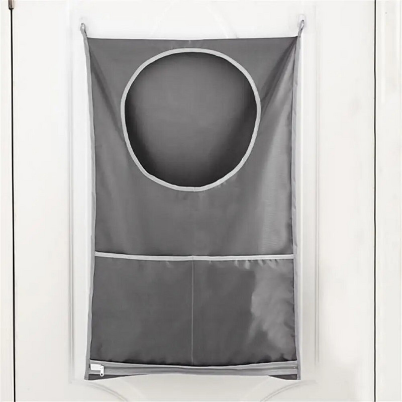 1db összecsukható szennyes kosár falra akasztható hálós mosodai táska piszkos ruhák tároló táskák otthoni fürdőszoba vízálló kosár keret vödör