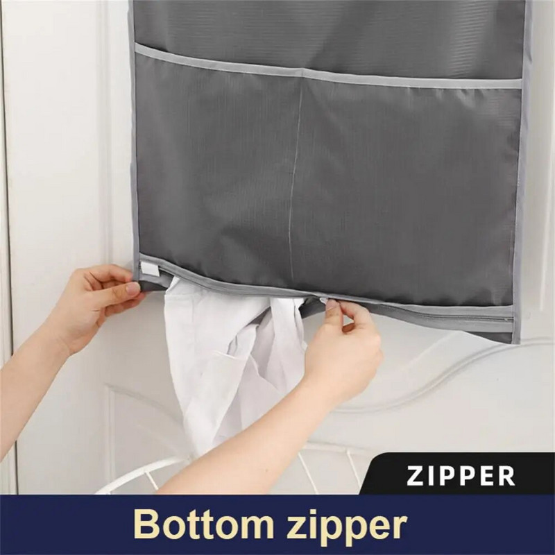 1db összecsukható szennyes kosár falra akasztható hálós mosodai táska piszkos ruhák tároló táskák otthoni fürdőszoba vízálló kosár keret vödör