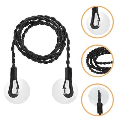 Outdoor Clothesline Lightweight Suction Cups Clothing Laundry Indoor Elastic Cord Retracting Camping Travel Laundry Drying Rope