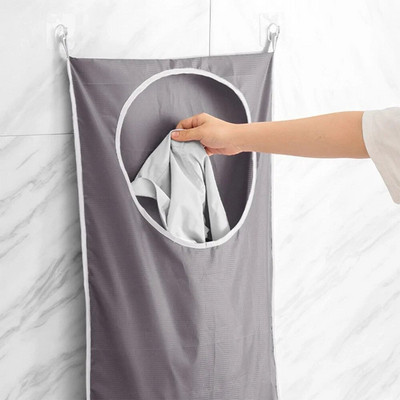 Τσάντα αποθήκευσης βρώμικων ρούχων Καλάθι με πλαίσιο Κάδος Πτυσσόμενο διχτυωτό πλυντήριο μπάνιου Κρεμαστή στον τοίχο Οργανωτής οικιακής ένδυσης οικιακής χρήσης με γάντζο