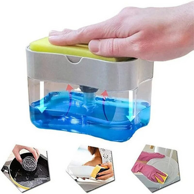 dozatoare de săpun lichid Dozator de detergent lichid pentru spălare Cutie de săpun lichid de tip presă Organizator cu pompă Dozator de săpun de bucătărie Burete