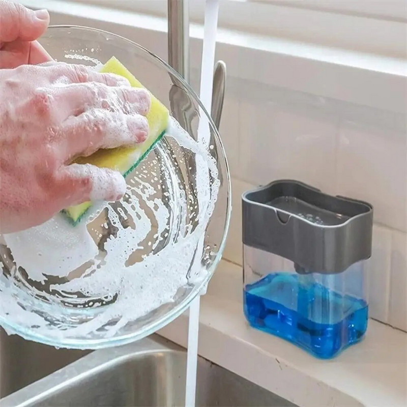 dozatoare de săpun lichid Dozator de detergent lichid pentru spălare Cutie de săpun lichid de tip presă Organizator cu pompă Dozator de săpun de bucătărie Burete