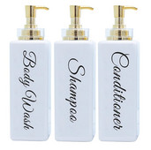 Επαναχρησιμοποιήσιμο Σαμπουάν Conditioner Body Wash Dispenser for Hotel Bathroom Shower Dispenser Άδεια μπουκάλια πρέσας με χρυσή αντλία