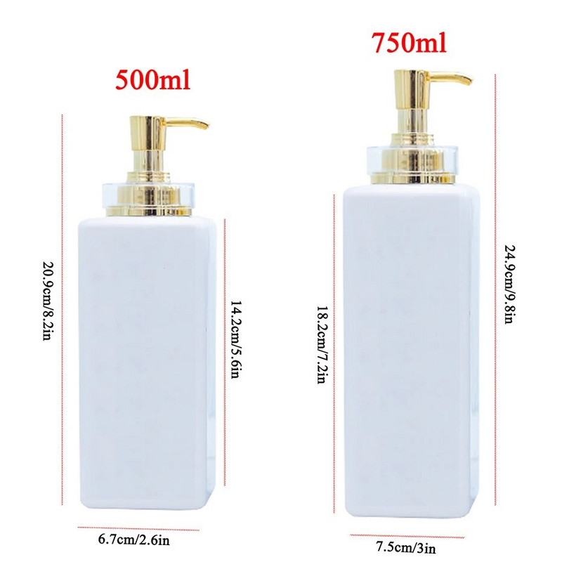 Επαναχρησιμοποιήσιμο Σαμπουάν Conditioner Body Wash Dispenser for Hotel Bathroom Shower Dispenser Άδεια μπουκάλια πρέσας με χρυσή αντλία