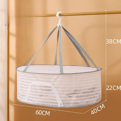 1-3 rétegű összecsukható halháló, nem mérgező poliészter háló, 1 db függő szárítóháló, gyümölcs és zöldség fűszernövényekhez alkalmas, cipzárral