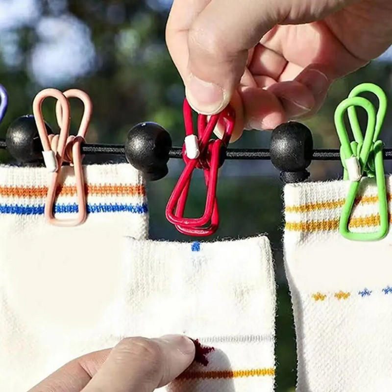 Drabužių džiovinimo kabyklos virvė Ištraukiama nešiojama rūbų virvė laikymo drabužių linija su 12 spaustukų, skirta skalbinių džiovinimo linijai stovyklauti