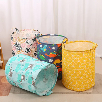 Βρόμικο καλάθι πλυντηρίων φορητό αναδιπλούμενο σπίτι τσάντα αποθήκευσης ρούχων Βαμβακερό λινό καλάθι παιχνιδιών Καλάθια Καλάθια για οργάνωση κρεβατοκάμαρας