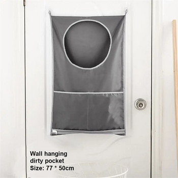 Полиестерна мрежеста кошница за пране Монтирана на стена Сгъваема чанта за съхранение Мръсни дрехи Детска играчка Органайзер за разни вещи Висяща чанта Дом