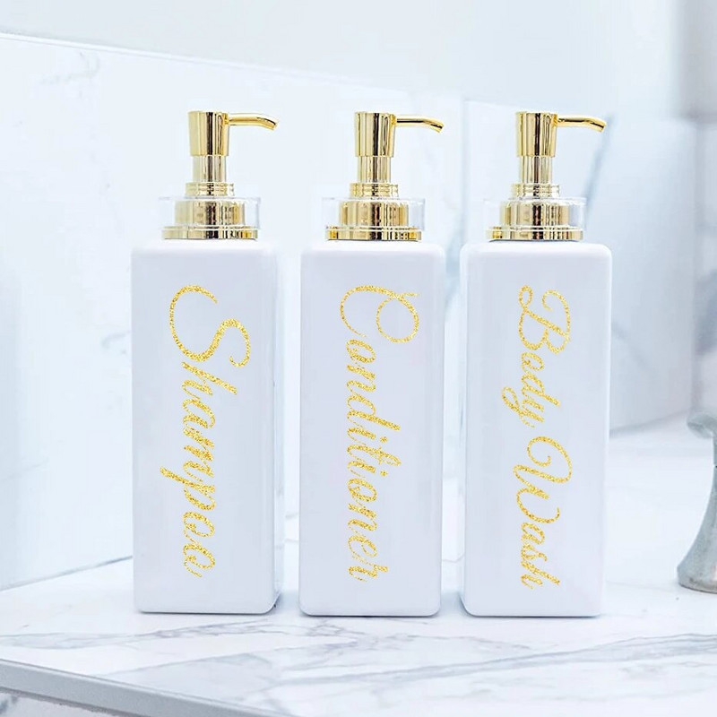 Boca sapuna za kupaonicu Punjivi šampon za gel za tuširanje Dozator za losion Prazna prešana boca Vodootporna naljepnica 500/750 ml