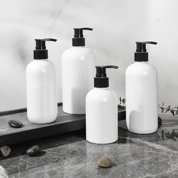 Boston Soap Dispenser Dish Soap Pump Bottle Refillable White Bottle for Bathroom Storage Shampoo Shower Gel Conditioner