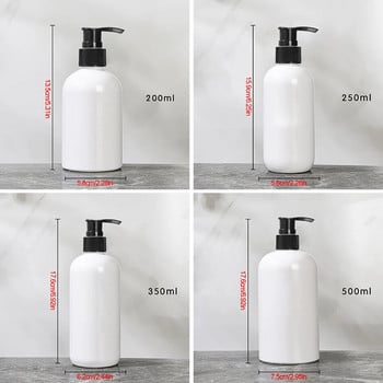 Boston Soap Dispenser Dish Soap Pump Bottle Refillable White Bottle for Bathroom Storage Shampoo Shower Gel Conditioner