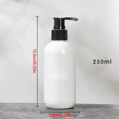 Dozator de săpun Boston Sticla cu pompă de săpun pentru vase Sticlă albă reîncărcabilă pentru depozitare în baie, șampon, gel de duș, balsam