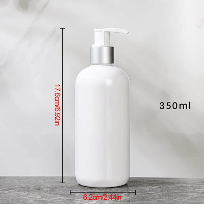 Dozator de săpun Boston Sticla cu pompă de săpun pentru vase Sticlă albă reîncărcabilă pentru depozitare în baie, șampon, gel de duș, balsam