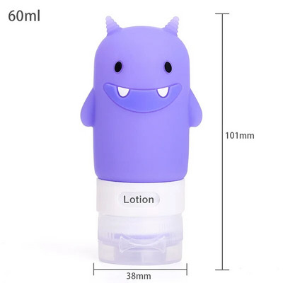 60ML Φορητό Travel Cute Cartoon φιαλίδιο σιλικόνης Ταξιδιωτική συσκευασία Μπουκάλια Τύπου Λοσιόν Δοχείο μπάνιου σαμπουάν Easy Travel
