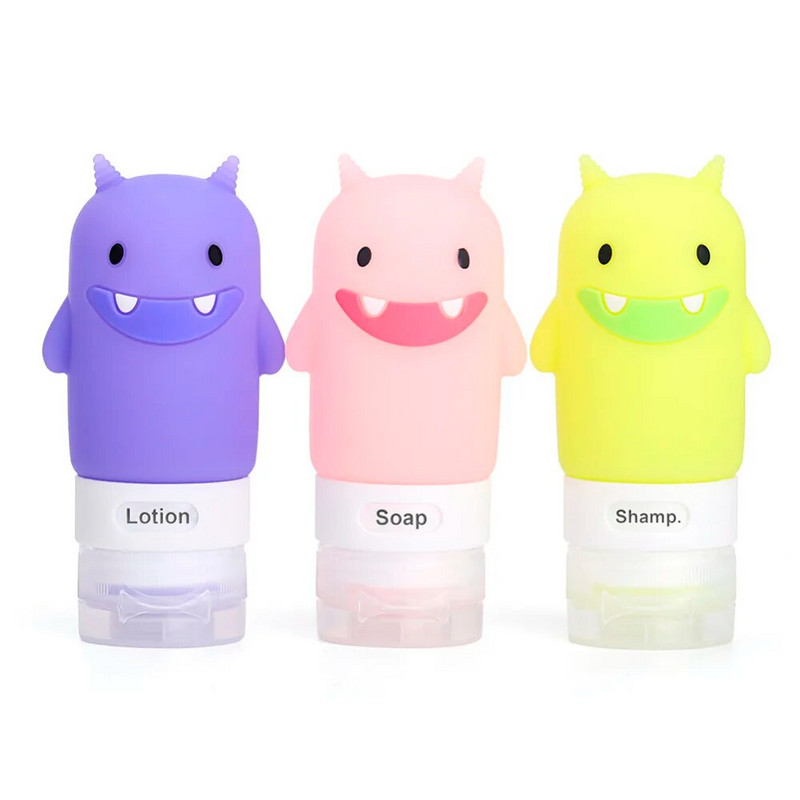 60ML Φορητό Travel Cute Cartoon φιαλίδιο σιλικόνης Ταξιδιωτική συσκευασία Μπουκάλια Τύπου Λοσιόν Δοχείο μπάνιου σαμπουάν Easy Travel