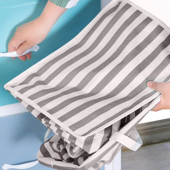 Нова голяма кошница за пране Преносима сгъваема домашна чанта за съхранение на пране Памучна ленена кошница за детски играчки Кошница за мръсни дрехи