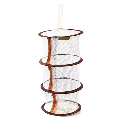 Сутиен с цип Кошница за сушене 3 слоя Поставка за сушене Мрежа за сушене на билки Черна мрежа Висяща сушилня за хидропоника на растения Цветя