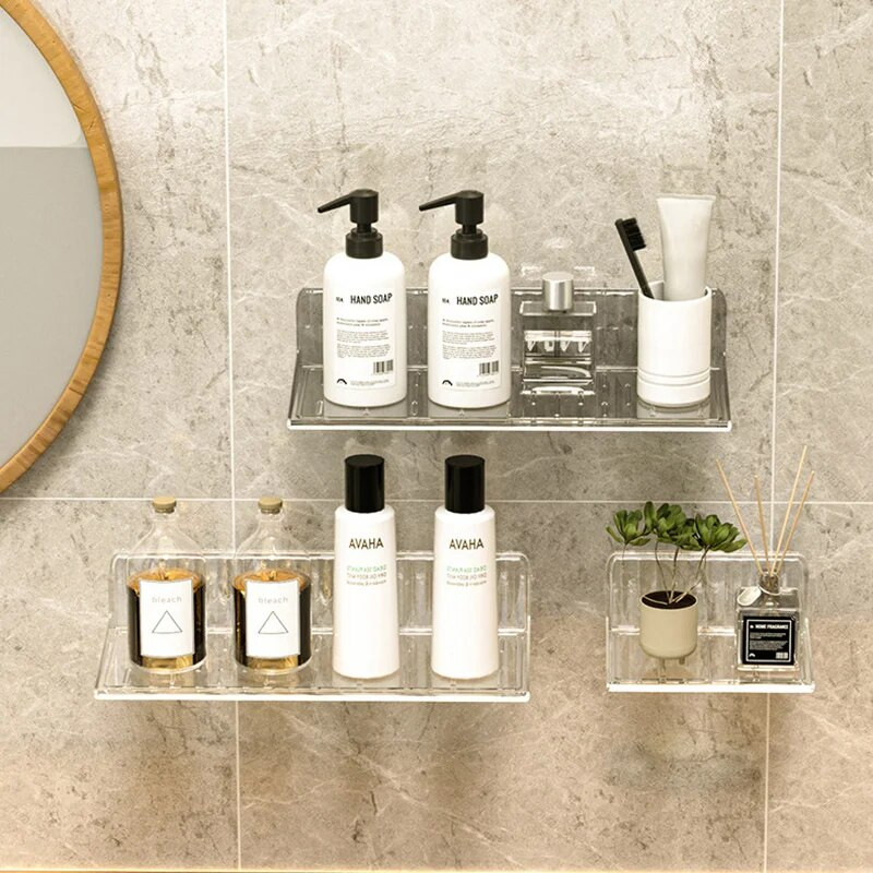 Fürdőszoba sminkasztal Szervező Fali polc Otthoni tároló állvány Bőrápolás Kozmetikai pamut kijelző Tároló tartó Lyukasztómentes