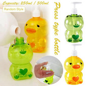 Dozator portabil de săpun cu animale drăguț pentru copii, 250 ml, în formă de broască/rață, dozator tip împingere, pentru șampon și gel de duș.