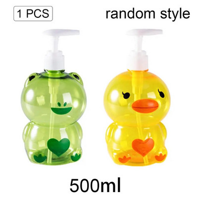 Dozator portabil de săpun cu animale drăguț pentru copii, 250 ml, în formă de broască/rață, dozator tip împingere, pentru șampon și gel de duș.