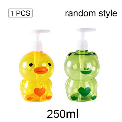 Dozator portabil de săpun cu animale drăguț pentru copii, 250 ml, în formă de broască/rață, dozator tip împingere, pentru șampon și gel de duș.