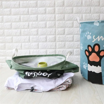 Cat Paw Αναδιπλούμενο Καλάθι Πλυντηρίου Πλυντηρίου Μεγάλης Χωρητικότητας Βρώμικα ρούχα Οργανωτή αποθήκευσης Κάδος Τσάντα αποθήκευσης παιδικών παιχνιδιών