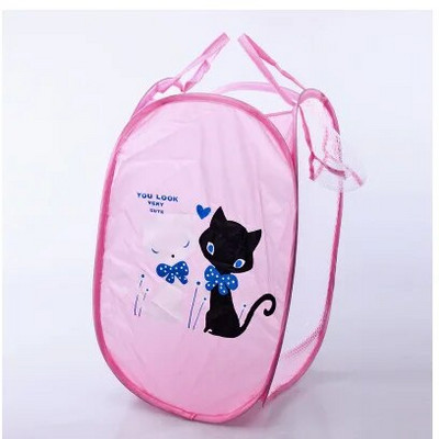 Sklopiva košara za pohranu rublja Kućanska torba za prljavu odjeću Lagana mrežasta najlonska mreža u boji Košara za rublje Organizacija sitnica