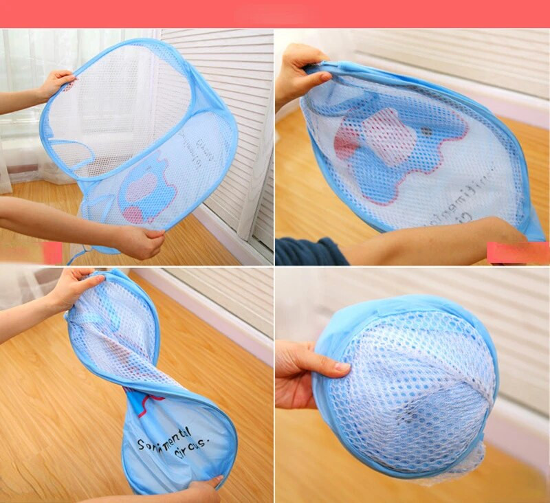Sklopiva košara za pohranu rublja Kućanska torba za prljavu odjeću Lagana mrežasta najlonska mreža u boji Košara za rublje Organizacija sitnica