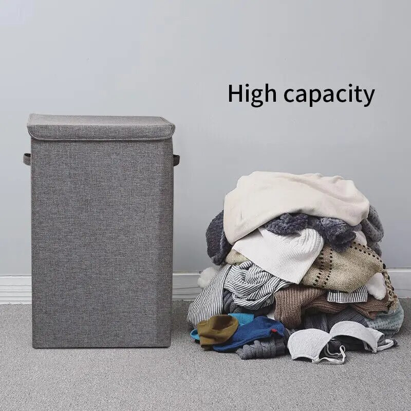 67L didelės talpos skalbinių krepšelis nešvarių drabužių krepšelis kibiras Medvilnė sulankstoma kvadratinė purvinų drabužių nuo dulkių saugojimo krepšelis