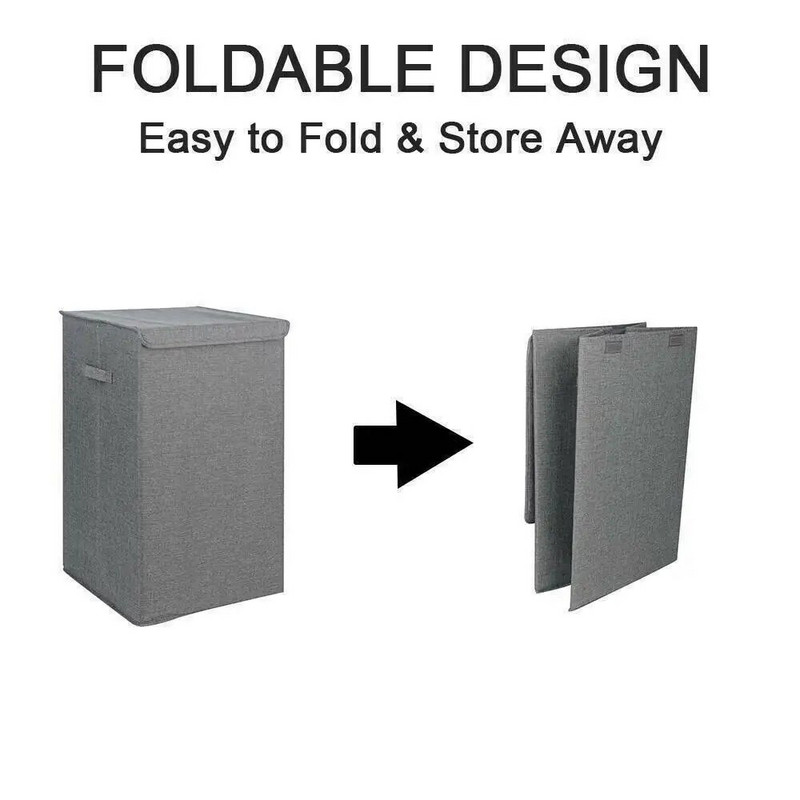 67L didelės talpos skalbinių krepšelis nešvarių drabužių krepšelis kibiras Medvilnė sulankstoma kvadratinė purvinų drabužių nuo dulkių saugojimo krepšelis