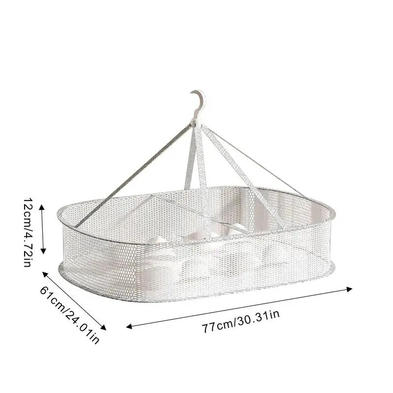 Плоска поставка за сушене Поставка за сушене на мрежест плосък пуловер за сушене Преносима окачена поставка за пране за тениска Бански костюм Пуловер Деликатни