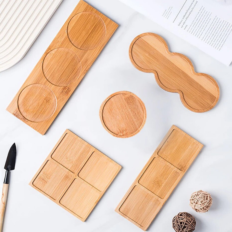 Medinis muilo dozatoriaus dėklas praustuvių laikiklis apvalus kvadratinis papuošalų stalviršio laikymo padėklas Vonios kambario organizatorius fotografijos reikmenys