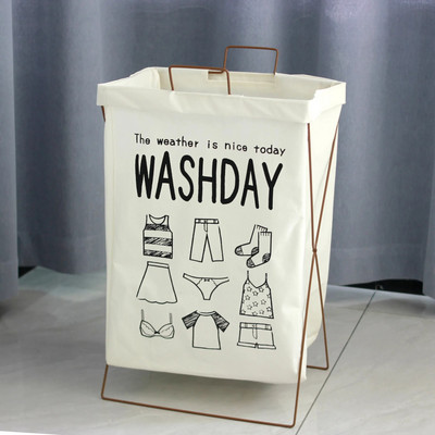 28L Sulankstomas skalbinių krepšelis su dangteliu Neperšlampamas medvilninis lininis skalbimo užvalkalas nešvariems drabužiams Vonios kambarys Skalbimo kambarys