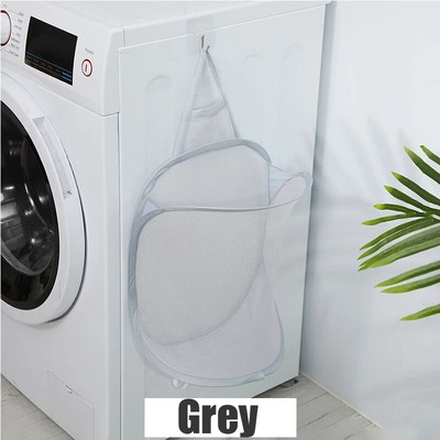 Sulankstomas pakabinamas skalbinių krepšelis Sieninis tinklinis laikymo krepšys Nešiojami nešvarūs drabužiai Tinklinis krepšelis Spintelė Organizatorius skalbinių kamštis
