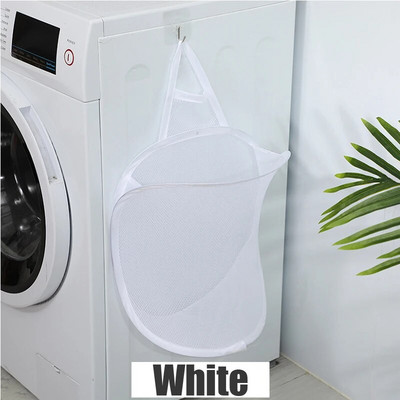 Sulankstomas pakabinamas skalbinių krepšelis Sieninis tinklinis laikymo krepšys Nešiojami nešvarūs drabužiai Tinklinis krepšelis Spintelė Organizatorius skalbinių kamštis