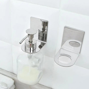 Държач за бутилка сапун или дозатор за дезинфектант за ръце Поставка за съхранение Скоба за стена Кухненски консумативи Рафт за баня без удари