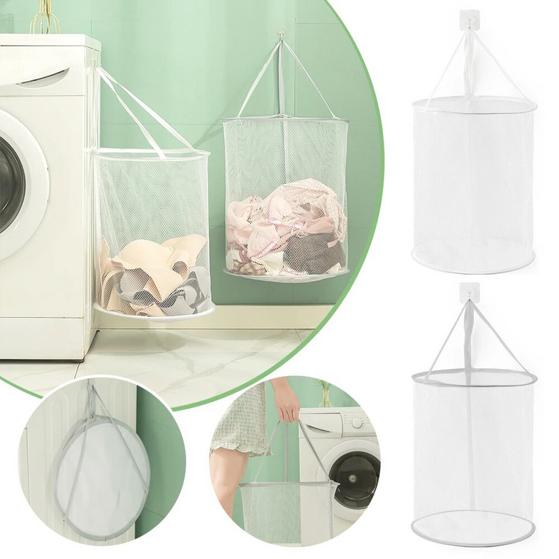 Prijenosna torba za pohranu odjeće Sklopiva zidna košara za rublje Donje rublje Čarape Bačva Kanta Organizator za kupaonicu Igračke Sorter