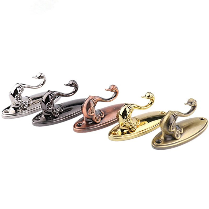 2 vnt Metalinis gulbės užuolaidų kabliukas, skirtas durų sienai kaklaraištis atgal Pakabinimo kabliukai Pakaba Cinko lydinio Vintage organizatoriaus laikiklio priedai