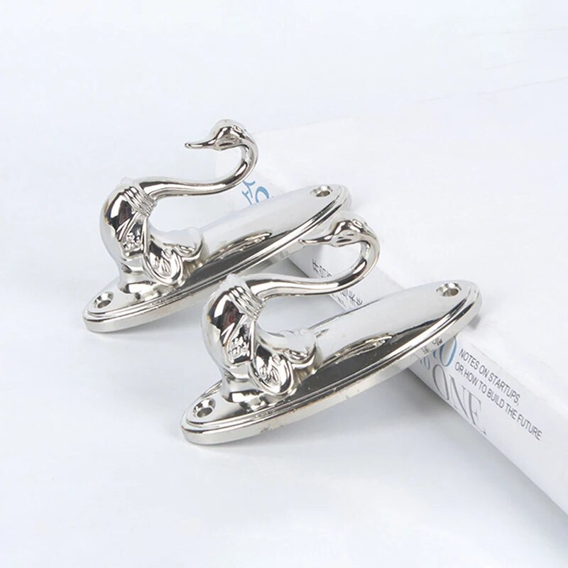 2 vnt Metalinis gulbės užuolaidų kabliukas, skirtas durų sienai kaklaraištis atgal Pakabinimo kabliukai Pakaba Cinko lydinio Vintage organizatoriaus laikiklio priedai