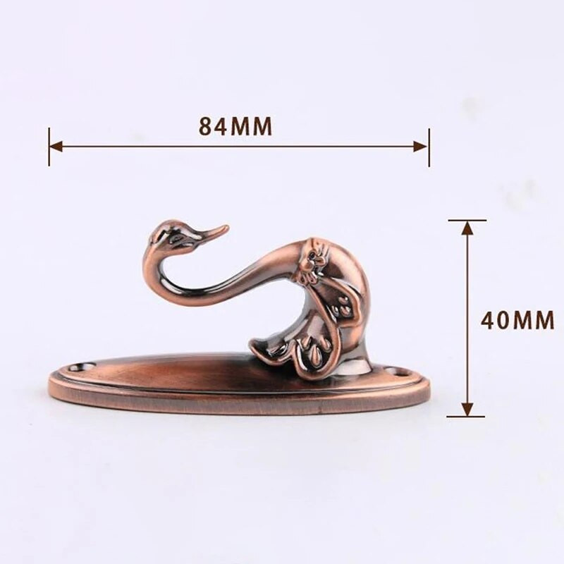 2 vnt Metalinis gulbės užuolaidų kabliukas, skirtas durų sienai kaklaraištis atgal Pakabinimo kabliukai Pakaba Cinko lydinio Vintage organizatoriaus laikiklio priedai