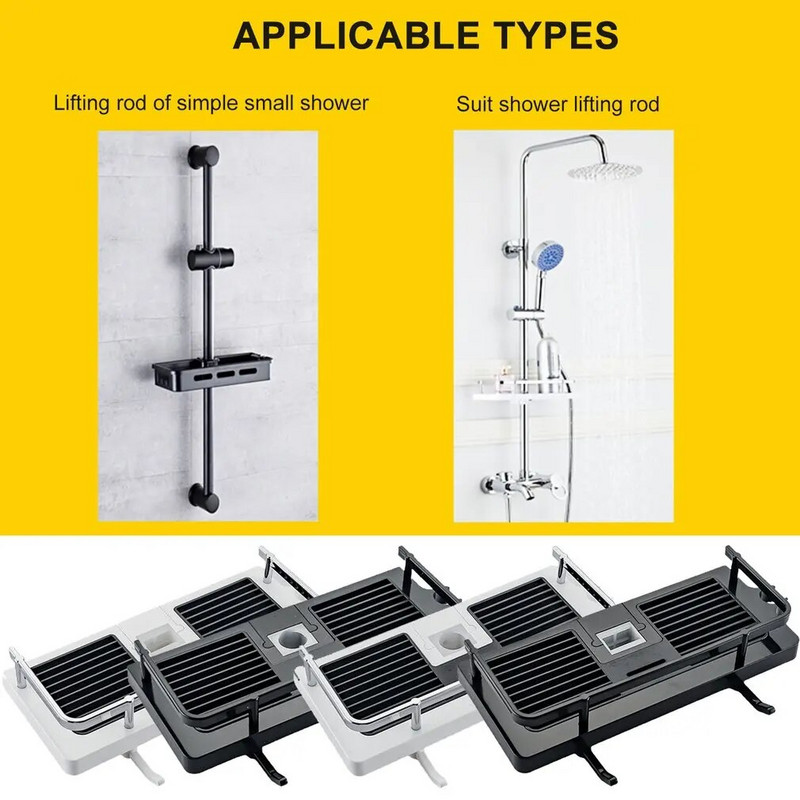 Uusim ühekihiline tasuta puurimine tõstmine dušipea lati hoiuriiul duširiiul šampoon kandik riiul Vannitoa hoiuriiul