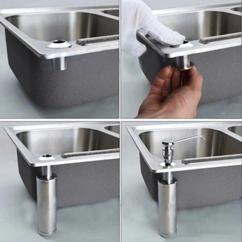 300ML Бутилка за дозатор за течен сапун Кухня Лосион за баня Шампоан Помпа Дезинфектант за ръце от неръждаема стомана