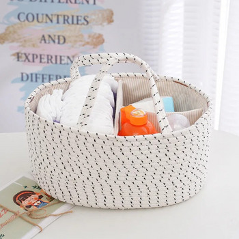 Плетена кошница за съхранение на памучно въже Бебешки продукти Различни подрешетка Кошница за съхранение Кошница за пране Сгъваема кошница за пране