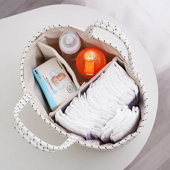 Плетена кошница за съхранение на памучно въже Бебешки продукти Различни подрешетка Кошница за съхранение Кошница за пране Сгъваема кошница за пране