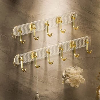 Γάντζοι μπάνιου πολυτελείας Χρυσό ασημί Χωρίς τρύπημα Γάντζος κρεμασμένος στον τοίχο Αυτοκόλλητες θήκες για πετσέτες τσάντες ρούχων Κρεμάστρα χωρίς διάτρηση 벽걸이