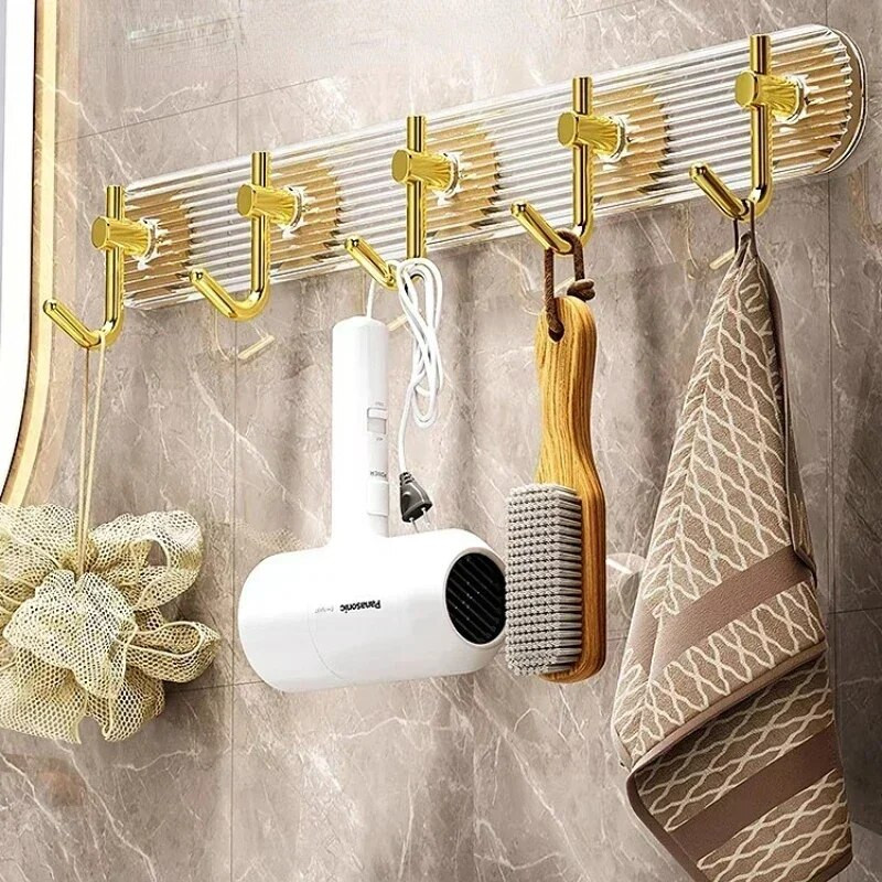 Prabangūs vonios kabliai Auksas Sidabras Negręžiamas Kablys ant sienos Lipnus rankšluosčių maišelių laikikliai Drabužių kabykla be smūgių 벽걸이