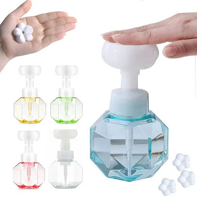 Κουζίνα Πλαστικά επαναγεμιζόμενα δοχεία Flower Soap Dispenser Pump Bottle For Cosmetic Facial Cleanser Shampoo Shower 300Ml